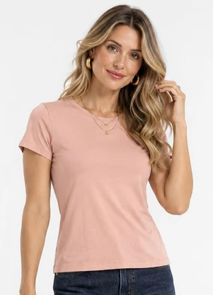 Rovitex - Blusa Feminina Viscotorcion com Bolso Rosa - ROVITEX