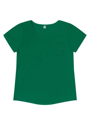 Rovitex - Blusa Feminina Viscotorcion com Bolso Verde - ROVITEX