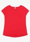 Rovitex - Blusa Feminina Viscotorcion com Bolso Marrom - variação: Vermelho