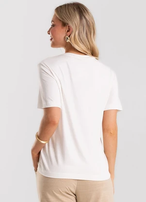 Rovitex - Blusa Feminina Viscotorcion com Estampa Bege - ROVITEX