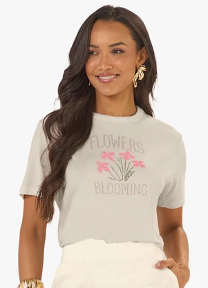 Rovitex - Blusa Feminina Viscotorcion com Estampa Bege - ROVITEX