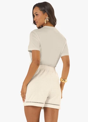 Rovitex - Blusa Feminina Viscotorcion com Estampa Bege - ROVITEX