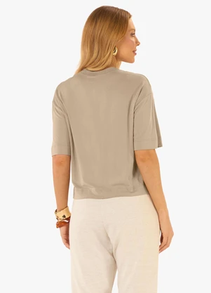 Rovitex - Blusa Feminina Viscotorcion com Estampa Marrom - ROVITEX