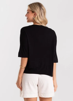 Rovitex - Blusa Feminina Viscotorcion com Estampa Preto - ROVITEX