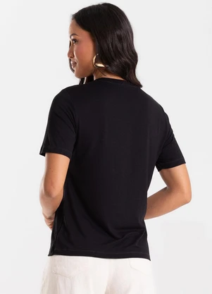 Rovitex - Blusa Feminina Viscotorcion com Estampa Preto - ROVITEX