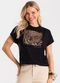 Rovitex - Blusa Feminina Viscotorcion com Estampa Preto - variação: Preto