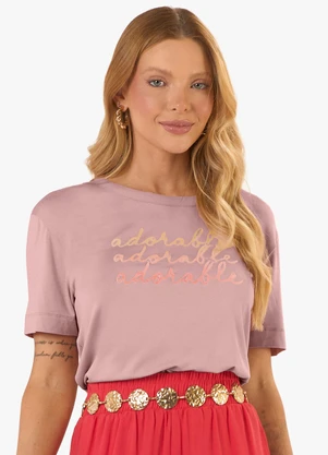 Rovitex - Blusa Feminina Viscotorcion com Estampa Rosa - ROVITEX
