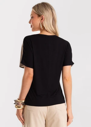 Rovitex - Blusa Feminina Viscotorcion Crepe Preto - ROVITEX