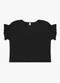 Rovitex - Blusa Feminina Viscotorcion Detalhe Manga Rosa - variação: Preto