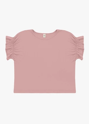 Rovitex - Blusa Feminina Viscotorcion Detalhe Manga Rosa - ROVITEX