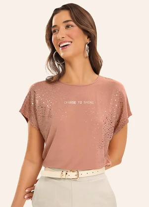 Rovitex - Blusa Feminina Viscotorcion Marrom - ROVITEX