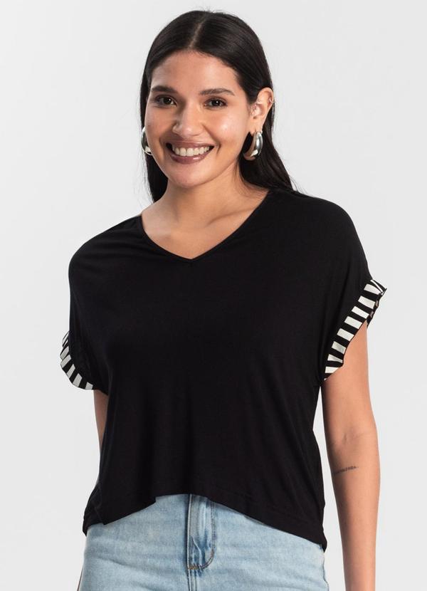 Rovitex - Blusa Feminina Viscotorcion Preto