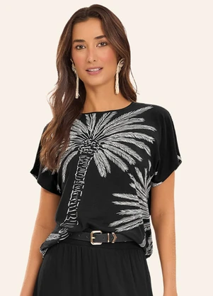 Rovitex - Blusa Feminina Viscotorcion Preto - ROVITEX