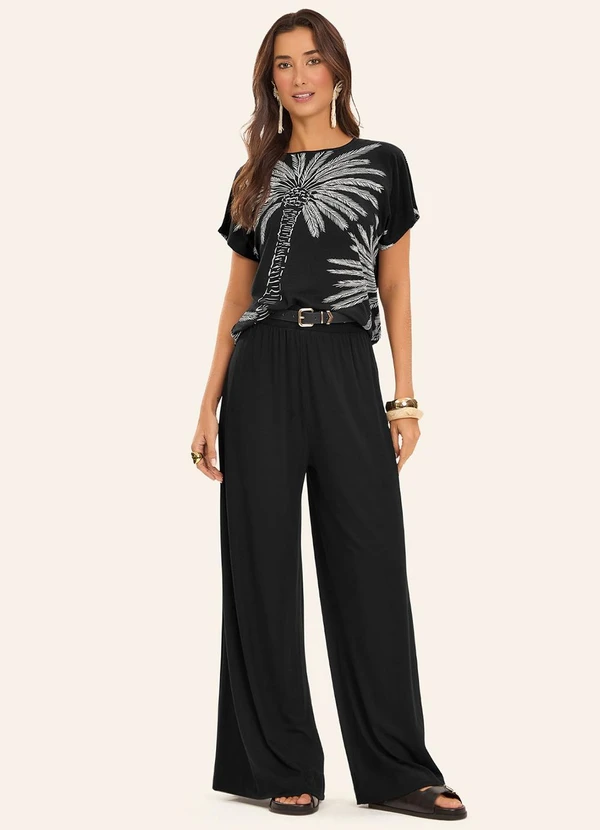 Rovitex - Blusa Feminina Viscotorcion Preto 2