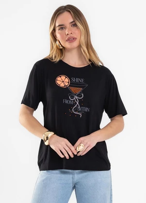 Rovitex - Blusa Feminina Viscotorcion Preto - ROVITEX