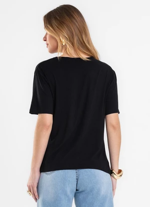 Rovitex - Blusa Feminina Viscotorcion Preto - ROVITEX