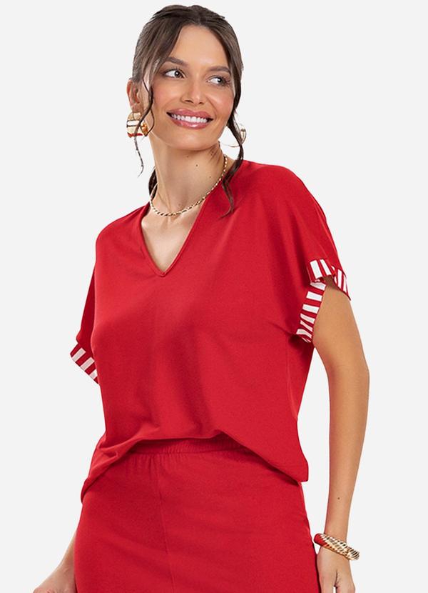 Rovitex - Blusa Feminina Viscotorcion Vermelho