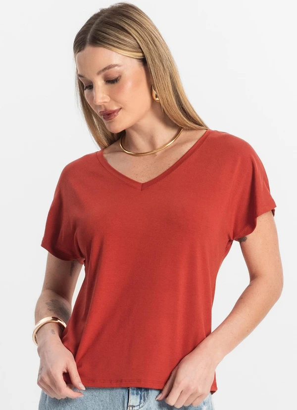 Rovitex - Blusa Feminina Viscotorcion Vermelho 1