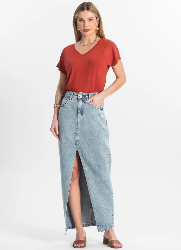 Rovitex - Blusa Feminina Viscotorcion Vermelho 3