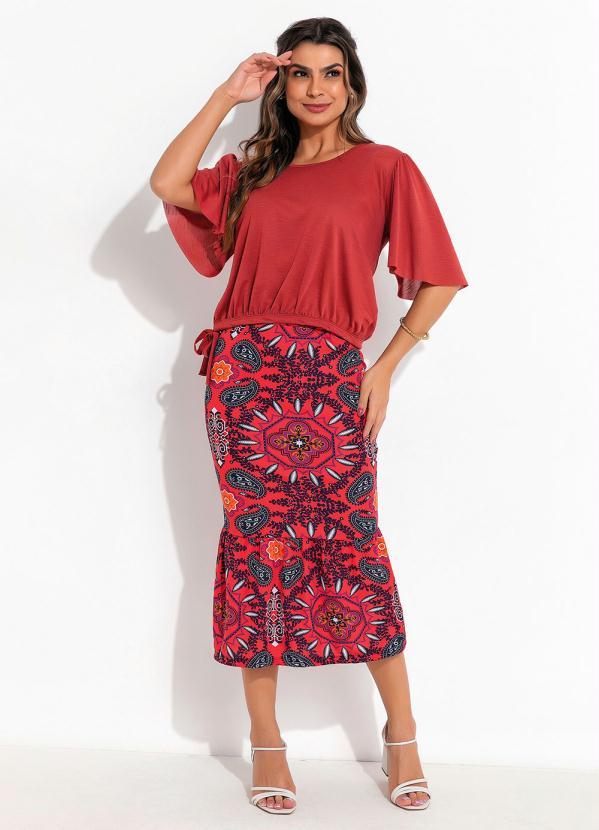 Outlet - Blusa Ferrugem com Manga Ampla 3