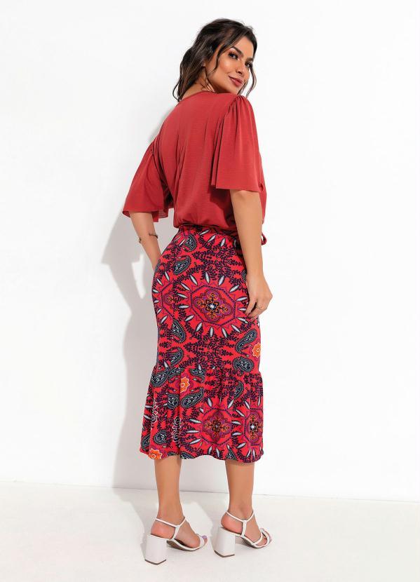 Outlet - Blusa Ferrugem com Manga Ampla 4