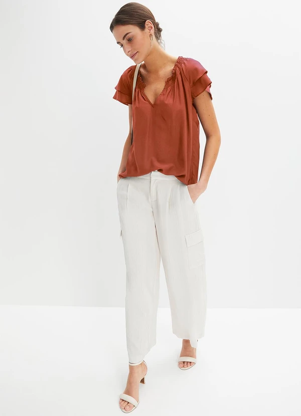 bonprix - Blusa Ferrugem em Viscose Plana 3