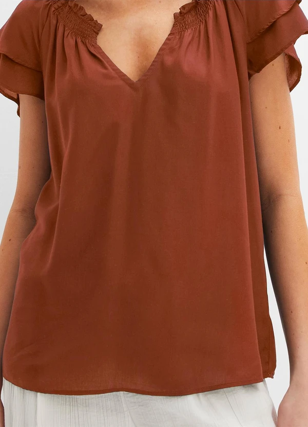 bonprix - Blusa Ferrugem em Viscose Plana 5
