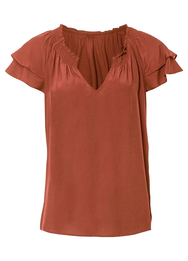 bonprix - Blusa Ferrugem em Viscose Plana 6