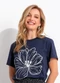 Quintess - Blusa Flor Branca em Relevo em Malha de Algodão - variação: Flor Branca em Relevo