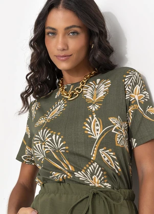 Quintess - Blusa Floral Abstrato em Malha de Viscose - QUINTESS