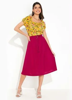 Rosalie - Blusa Floral Amarelo Bufante - ROSALIE