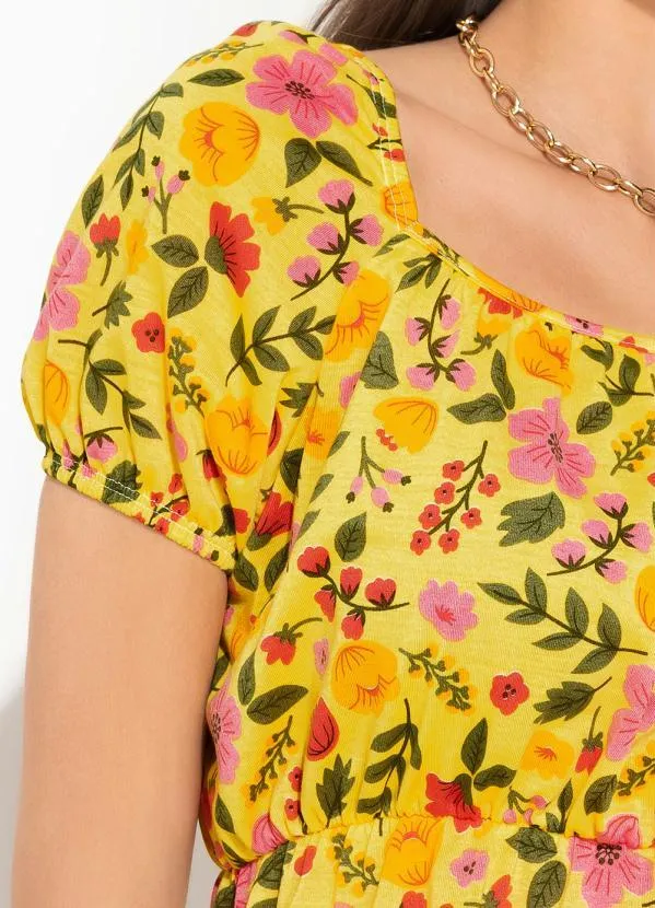 Rosalie - Blusa Floral Amarelo Bufante 3