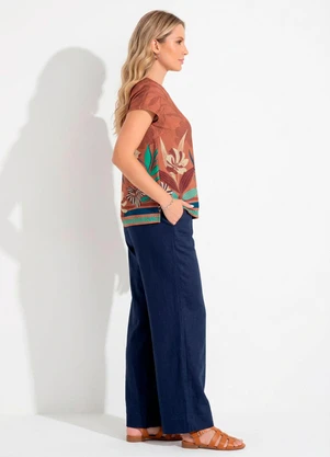 Quintess - Blusa Floral Artístico em Malha Fria - QUINTESS