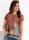 Quintess - Blusa Floral Artístico em Malha Fria - variação: Floral Artístico