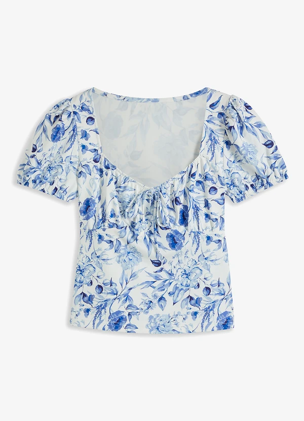 bonprix - Blusa Floral Azul em Malha Fria 7
