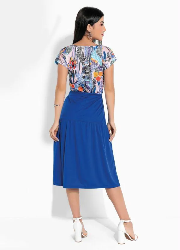 Rosalie - Blusa Floral Azul Mangas Curta 4