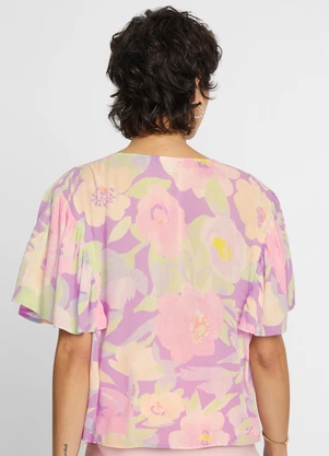 bonprix - Blusa Floral Borrado em Viscose Plana - BONPRIX