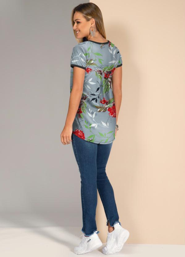 Quintess - Blusa Floral Cinza Mullet 4