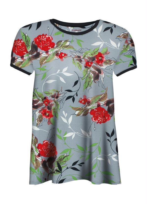 Quintess - Blusa Floral Cinza Mullet 5