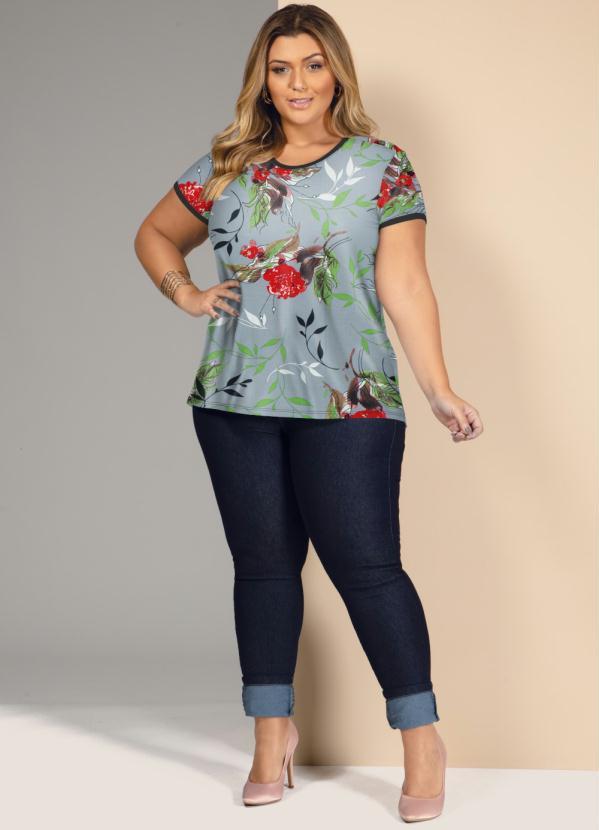 Quintess - Blusa Floral Cinza Mullet 8