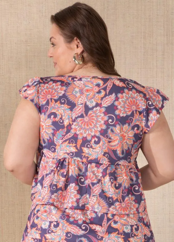 Quintess - Blusa Floral Color com Franzidos 8