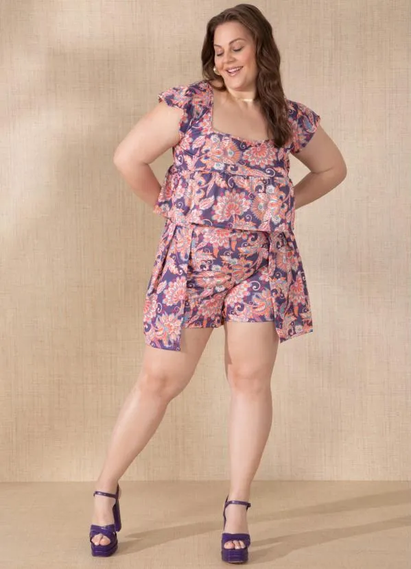 Quintess - Blusa Floral Color com Franzidos 9