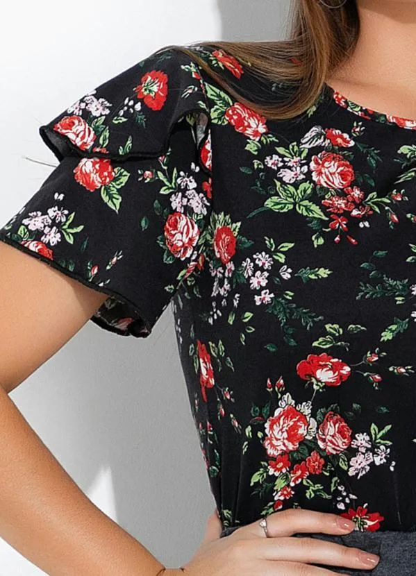 Rosalie - Blusa Floral com Manga Babado 3