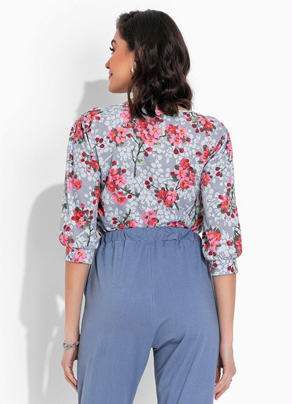 Outlet - Blusa Floral com Manga Bufante com Ounho 2