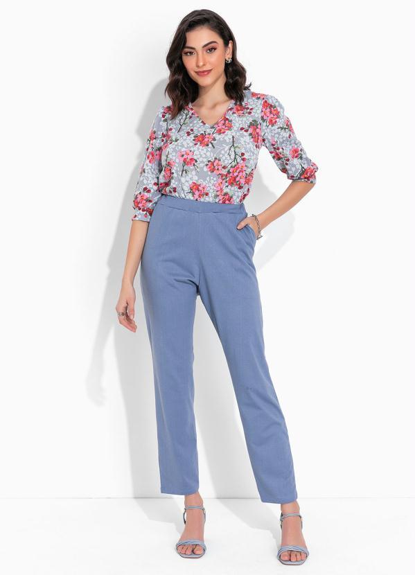 Outlet - Blusa Floral com Manga Bufante com Ounho 3