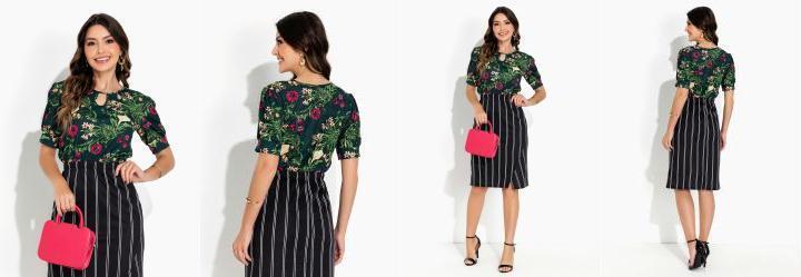 Blusa Floral com Manga Bufante