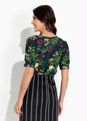 Rosalie - Blusa Floral com Manga Bufante - ROSALIE