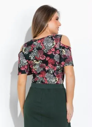 Rosalie - Blusa Floral com Ombros Vazados - ROSALIE