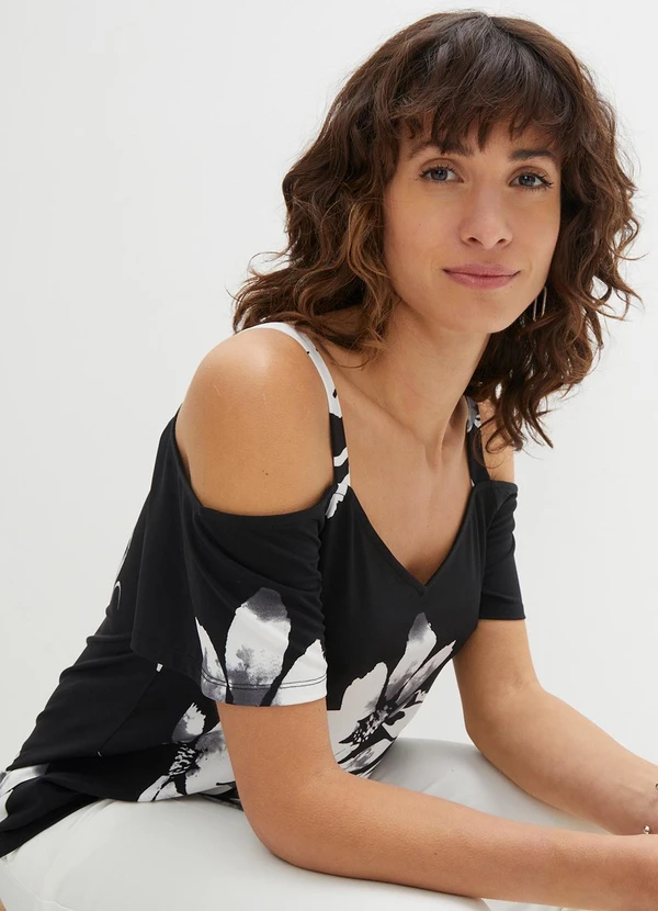 bonprix - Blusa Floral Dark em Malha Fria 4