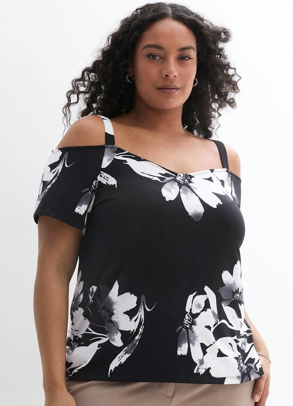 bonprix - Blusa Floral Dark em Malha Fria 5